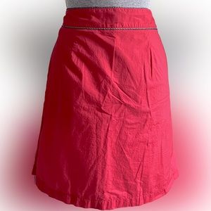 LL Bean Red Skirt. Navy/White detail with front pleat.  Size 12P